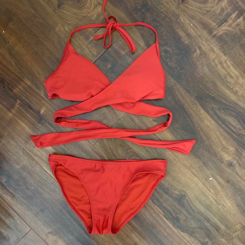 Aerie Wrap Around Red Bikini